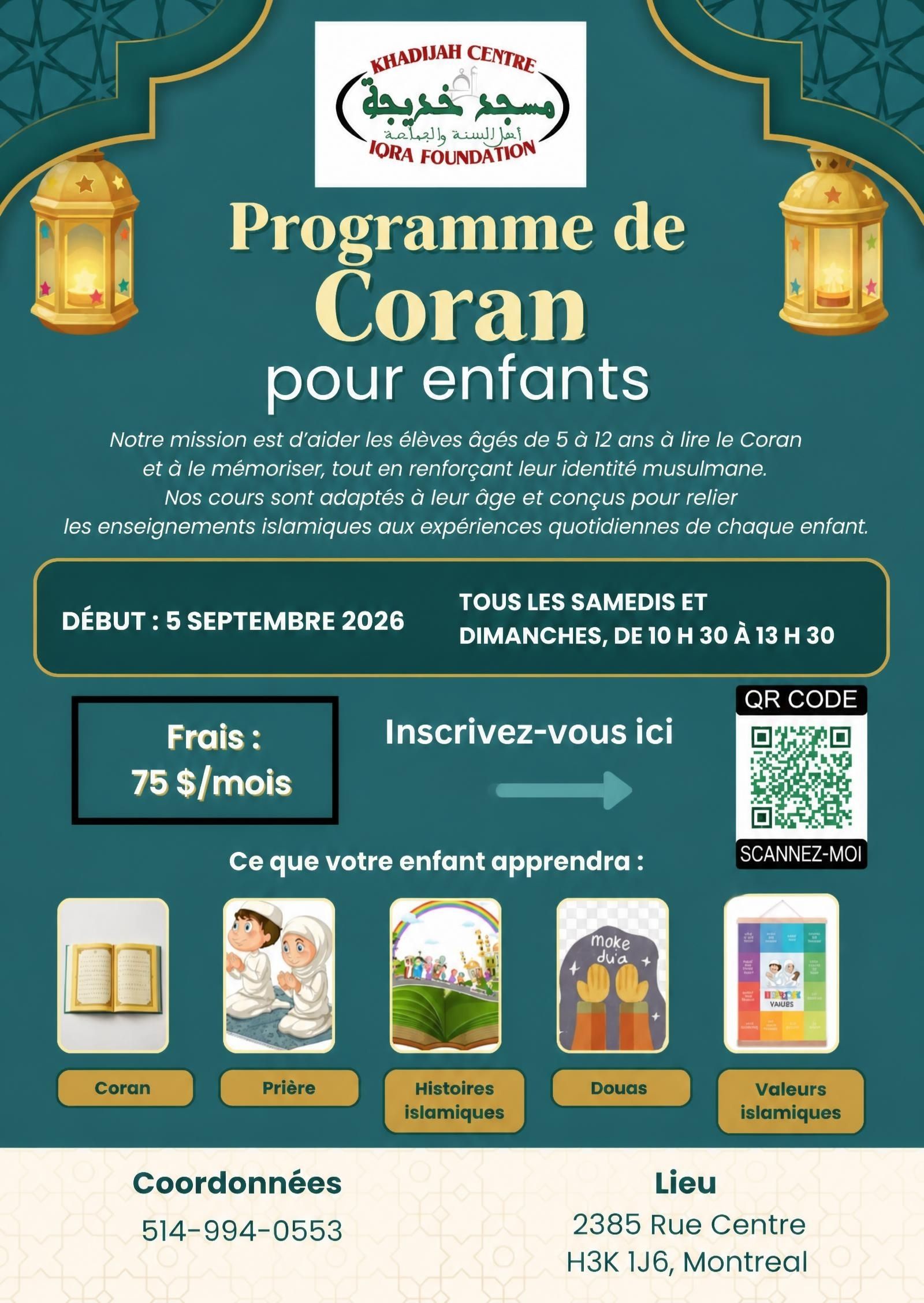 Programme de Coran pour enfants